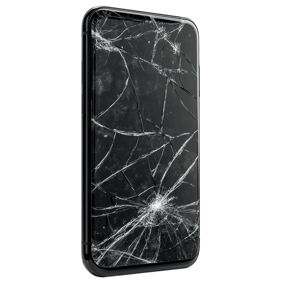Phone with cracked screen